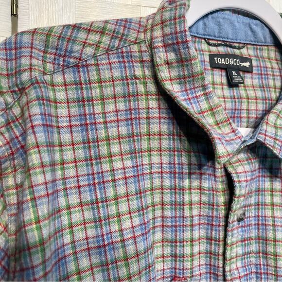 Toad & Co Flannagan Long Sleeve Plaid Button Down Shirt Mens Size XL Flannel - Picture 7 of 10